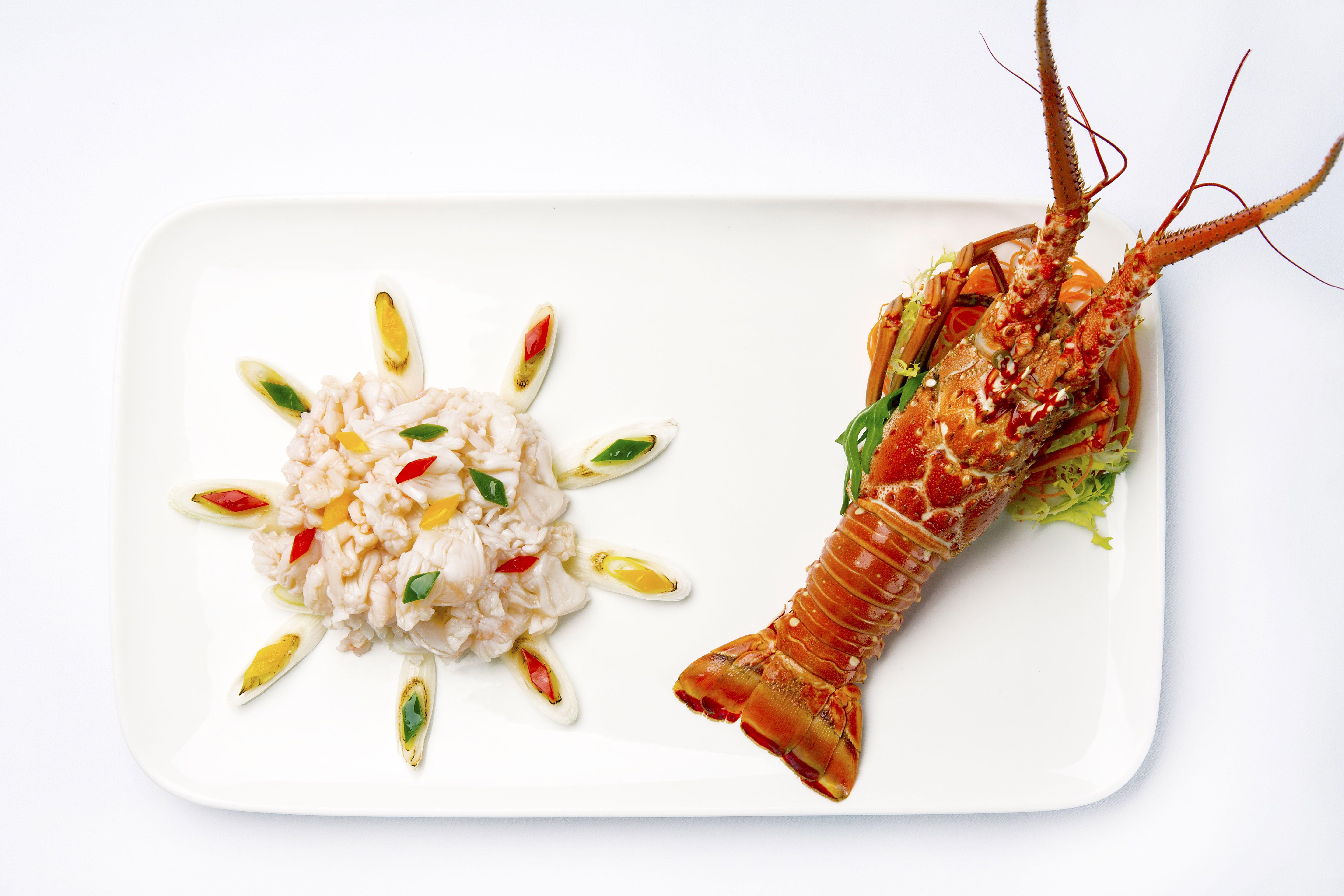 Hong Kong Gold Coast Hotel Exteriör bild A lobster prepared for consumption